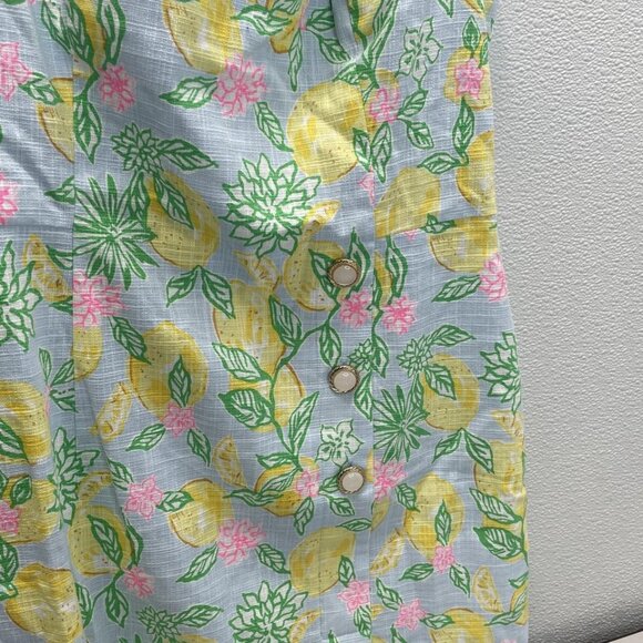Lilly Pulitzer Women’s Kalinara Skirted Romper Size 6 – Blue Multi Lemon Print - Picture 2 of 6